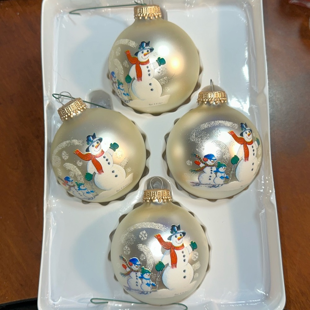 Celebrate It Painted Glass Ornaments - set of four